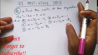 UI Post UTME Past Questions Solved Part 3 2015  University of Ibadan [upl. by Sesylu]