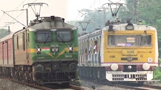 Dangerous Super Aggressive Wag9 Loco Led Garib Rath ExpressHowrah Local Train Skip Between Railgate [upl. by Uot972]