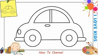 How to draw a car EASY step by step for beginners 8 [upl. by Azne]