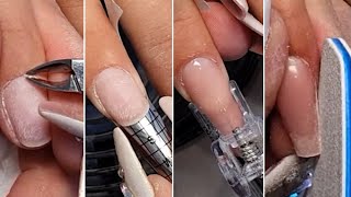 Sculpted gel nail extensions on form Step by step nail tutorial for beginners [upl. by Rieger]