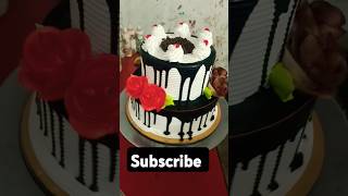 black forest double layer cake design ytshorts cakedesign birthday [upl. by Attey]