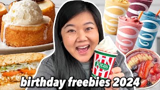 ONLY EATING FREE BIRTHDAY FOOD FOR 24 HOURS 🥳 Birthday Freebies 2024 [upl. by Egief]