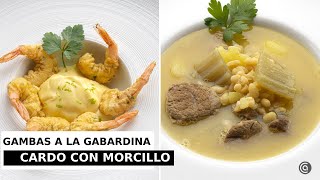 GAMBAS a la GABARDINA  CARDO con ternera  con Karlos Arguiñano [upl. by Alvera]