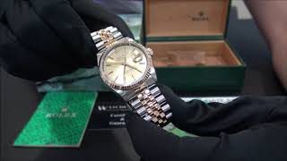 Rolex Datejust 16233 Steel amp Gold Champagne Dial  WatchesGMT English [upl. by Ennayd]