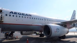 Domestic Business Class in Greece Aegean Airlines Thessaloniki to Athens A320 [upl. by Asyal724]