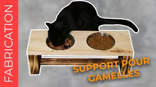 COMMENT FABRIQUER UN SUPPORT DE GAMELLES POUR CHAT   Tutoriel projet en bois [upl. by Adeys468]