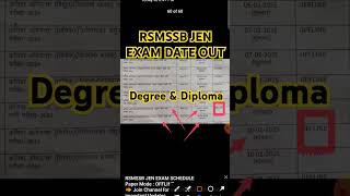 RSMSSB JEN EXAM SCHEDULE RAJASTHAN JEN EXAM DATE RSMSSB JE LATEST UPDATE RSMSSB JE LETEST NEWS [upl. by Llebanna]