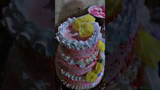 triple story cake design recipe my page follow pleaserecipefood trending video cakenbakerecipe [upl. by Adnarb]