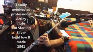 Artley Professional flute 40 Sterling Silver Head low B fully refurbished Play test [upl. by Osbert371]