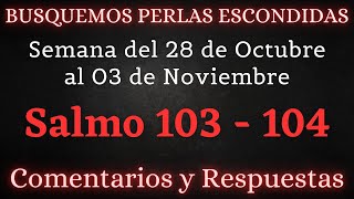 BUSQUEMOS PERLAS ESCONDIDAS ✅ SEMANA DEL 28 DE OCTUBRE AL 03 DE NOVIEMBRE ♡ SALMOS 103  104 [upl. by Ailhad]