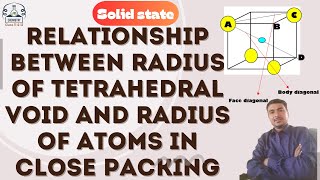 Radius of tetrahedral void and radius of atoms relation  Solid state [upl. by Harriett]