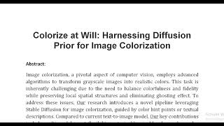 Colorize at Will Harnessing Diffusion Prior for Image Colorization [upl. by Boucher]