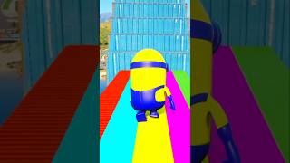 GTA V  YELLOW MINION SUPER JUMP WITH COLOUR MINIONS BUT ALL CLEARED EP345 shorts [upl. by Nrehtac]