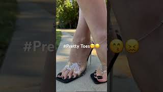 Elegant Pose feet pic heels black toes pretty nails pedicure fashion cute viralvideo top [upl. by Hctud297]