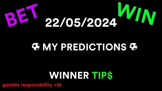 MY FOOTBALL PREDICTIONS FOR TODAY 175 22052024 WEDNESDAY SOCCER PREDICTIONS TODAY [upl. by Thessa268]