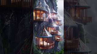 Sleep Well in Glass Cabin  Sound of Heavy Rain and Thunder [upl. by Aliemaj]