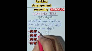 Order and ranking in reasoning Short tricks shorts [upl. by Artemas783]