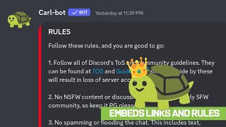 How to Setup Rules Channel  Embeds links Rules  Carl Bot  Discord  GARRY YT [upl. by Holton]