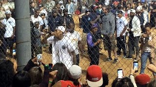 Chris Brown Kickball 71914 Singing amp Thanking Fans with Quincy [upl. by Asusej]