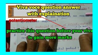 Viva voce question answer for potentiometer in hindi  physics  class 12 [upl. by Latimore]