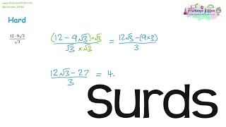 Surds  Revision for Maths ALevel or IB [upl. by Nillor]