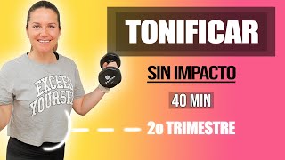 Tonificar Todo el Cuerpo Sin Impacto  2o Timestre  40 minutos sientetejoven [upl. by Abagael]