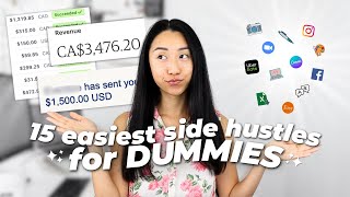 15 easiest side hustles for the average person in 2024 💸 realistic ways to make money fast [upl. by Arelus481]