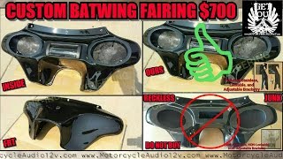 Custom Harley Batwing Universal Fairing  Audio Streetglide Stereo [upl. by Ylram]