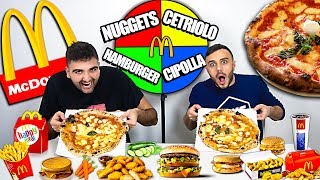 😱PIZZA  McDONALDS CHALLENGE con RUOTA wT4TiNo23 [upl. by Itirp]