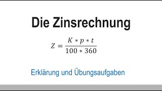 Finanzmathe Zinsrechnung Teil 1 Einstieg tagesgenau Zinsen berechnen [upl. by Lanor]