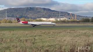 Loganair Embraer 145 Belfast City Airport 151124 [upl. by Shuler]