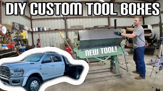 Building custom tool boxes with a metal break Part 1 Ram 5500 Cummins [upl. by Asaert]