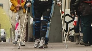 Paralysed woman walks London marathon in bionic suit [upl. by Maro]