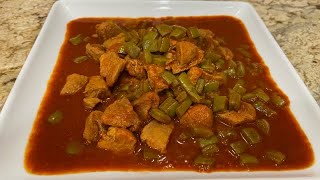 COMO PREPARAR TROCITOS DE CARNE DE PUERCO EN SALSA ROJA Y NOPALES [upl. by Petersen]