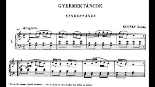 Zoltán Kodály  Gyermektàncok Childrens Dances for piano with score [upl. by Daren]