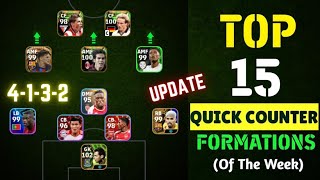 TOP 15 BEST QUICK COUNTER FORMATIONS IN EFootball 2024 Mobile  4132 Formation EFootball 2024 [upl. by Atronna489]