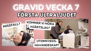 GRAVID VECKA 7 FÖRSTA ULTRALJUDET [upl. by Aelber]