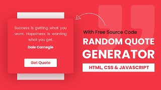 Random Quote Generator  Javascript API Project [upl. by Ilak]