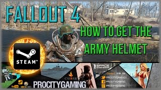 FALLOUT 4 How to get the Army Helmet Easy to Get  in my opiniom the BEST Helmet [upl. by Ruskin]