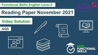 Pass Functional Skills  AQA Reading November 2021 Level 2 Video Solution [upl. by Annalla]