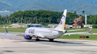 AVIONES DESPEGANDO DESDE EL AEROPUERTO INTERNACIONAL DEL CIBAO  boeing737max airbus airport [upl. by Olyhs]