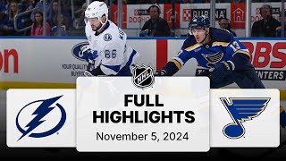 NHL Highlights  Lightning vs Blues  November 05 2024 [upl. by Assirual]