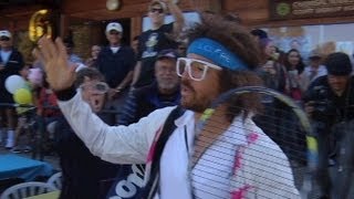 LMFAO Redfoo Plays Tennis Qualifier for US Open [upl. by Steep]