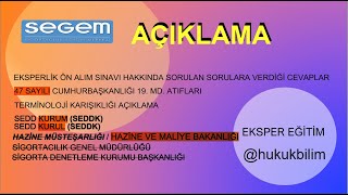 SEGEM SSS AÃ‡IKLAMASI VE AYRINTILI ANLATIMI  SINAVDA Ã‡IKABÄ°LÄ°R  eksper segem hukukbilim [upl. by Launamme]