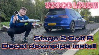 Going Stage 2 in my MK7 Golf R  Part 2 🚀 DECAT DOWNPIPE INSTALL [upl. by Atekehs769]