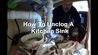 How to UNCLOG a KITCHEN SINK Clogged Drain 155 [upl. by Becka]