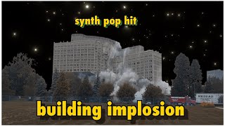 Building implosion with falling stars in background [upl. by Zebadiah719]