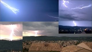 Orage 30 Eclairs Aussi au ralenti Il fait jour en pleine nuit  Draguignan Provence Détente [upl. by Enyt279]