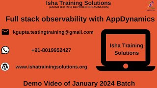 AppDynamics Demo Video On 4th Jan 2024 Pls contact  WhatsApp us on 918019952427 to enroll [upl. by Tati]