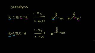 Halogenation and ozonolysis of alkynes  Alkenes and Alkynes  Organic chemistry  Khan Academy [upl. by Hpejsoj36]